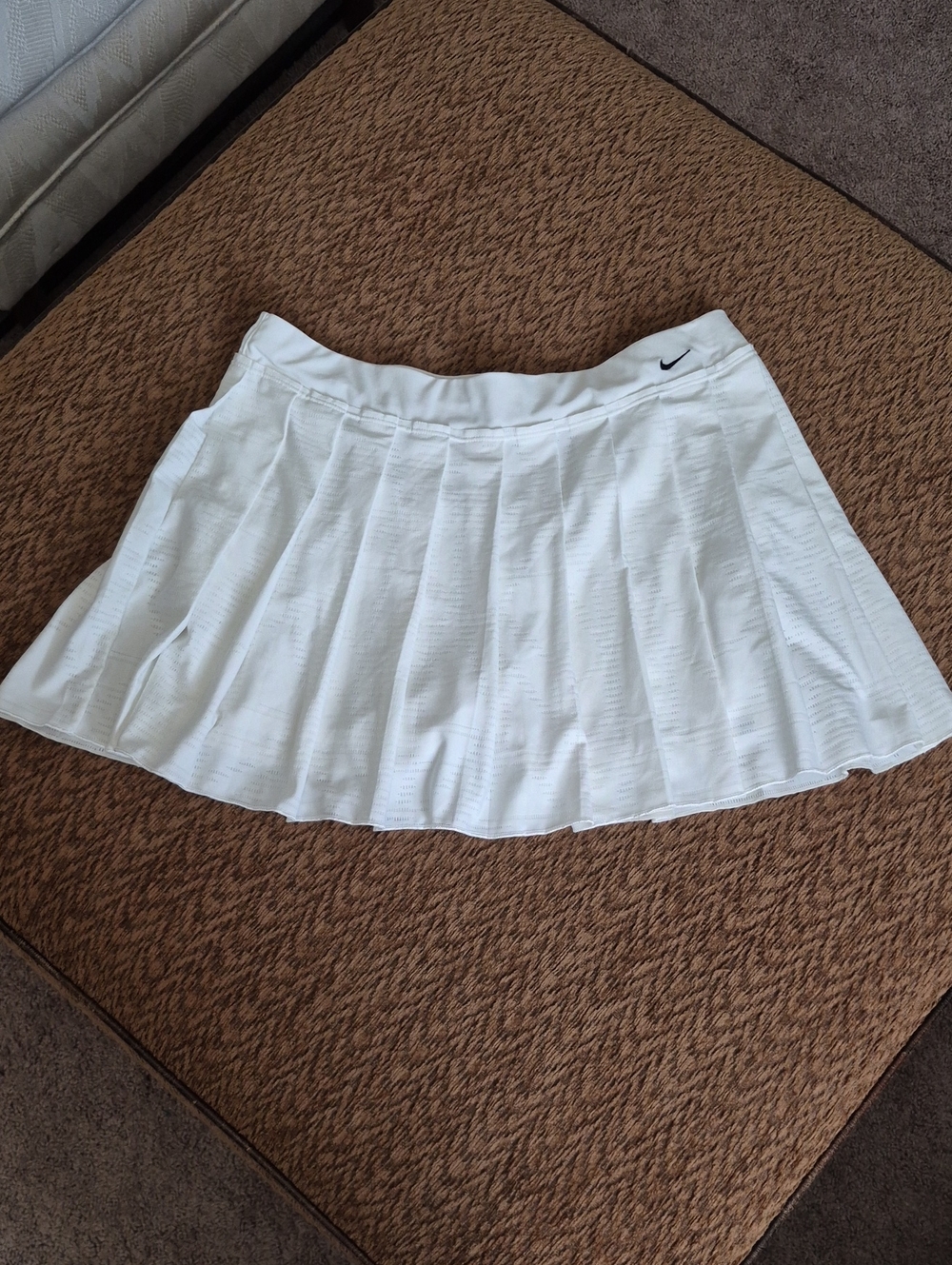 Nike White Pleated Circle Skirt with Swoosh